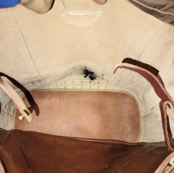 Brahmin Tuscan Leather Shoulder Brown Moc Croc Trim Detachable Pouch. Adj Straps - Picture 15 of 16